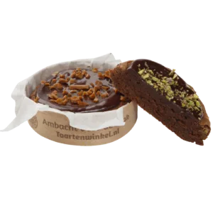 Mini brownie chocoladetaartje per post