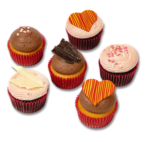 Cupcakes met hartjes voor je geliefde