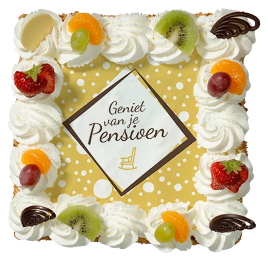 Pensioentaart met tekst Geniet van je pensioen